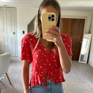 Tilly's Red Floral Blouse